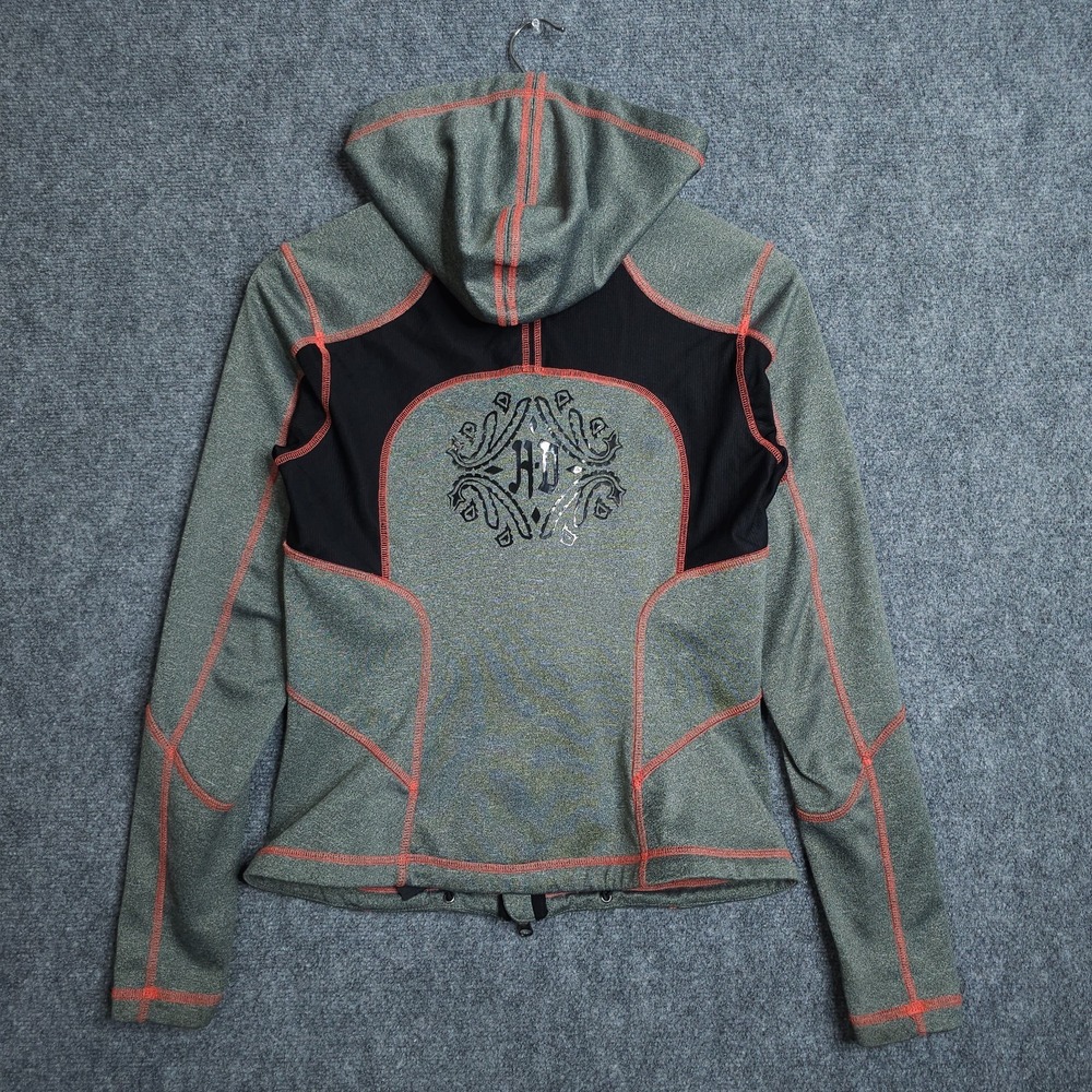 Harley Davidson Genesee Hoodie Jacket Womens Small Gray Full Zip Performance - Picture 6 of 11
